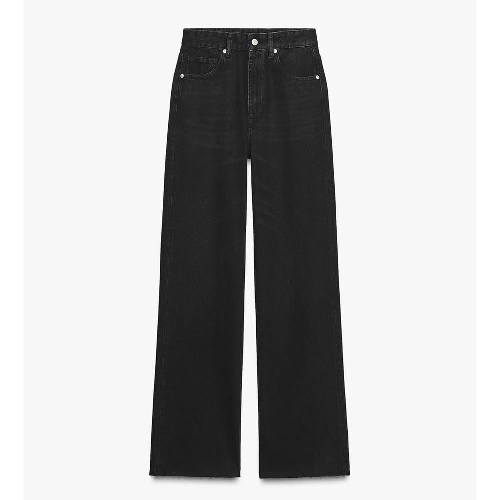 Zara Black Flare Wide-Leg Jeans